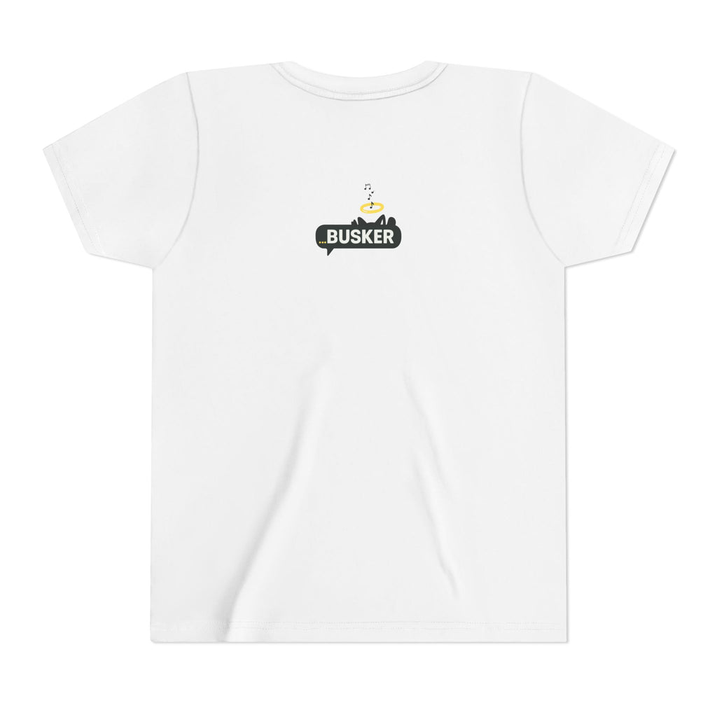 Cool Busker Youth Tee, Street Style Youth T-Shirt, Graphic Tee for Kids, Hipster Summer Shirt, Unique Gift for Young Musicians