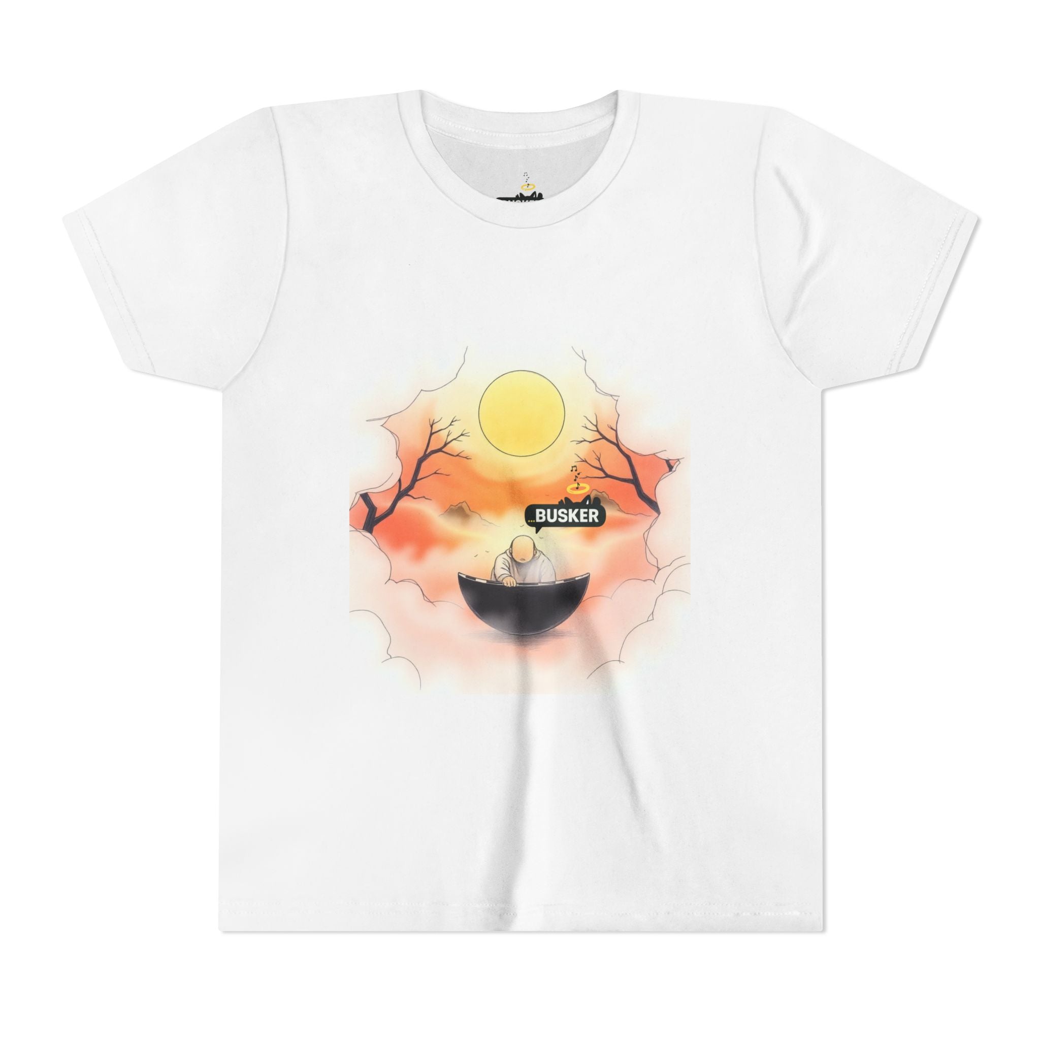 Youth Short Sleeve Tee - Busker Vibe, Fun Kids' Tee for Music Lovers, Gift for Young Artists, Summer Festival Outfit, Creative Kids Clothes