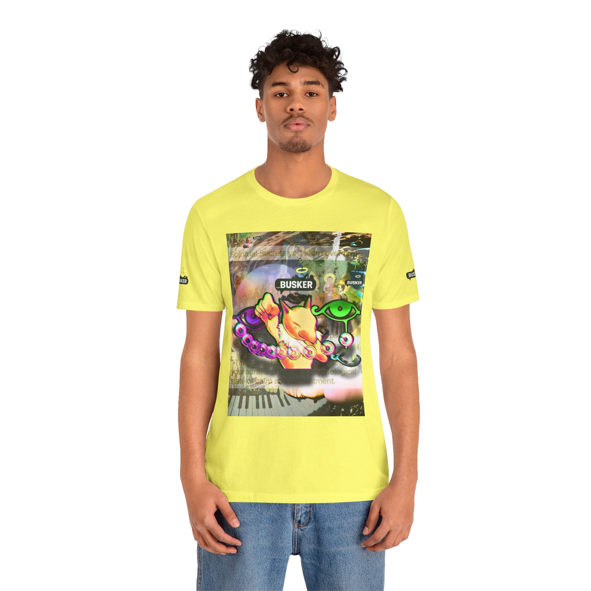 Vibrant Busker Art Tee for Creative Souls