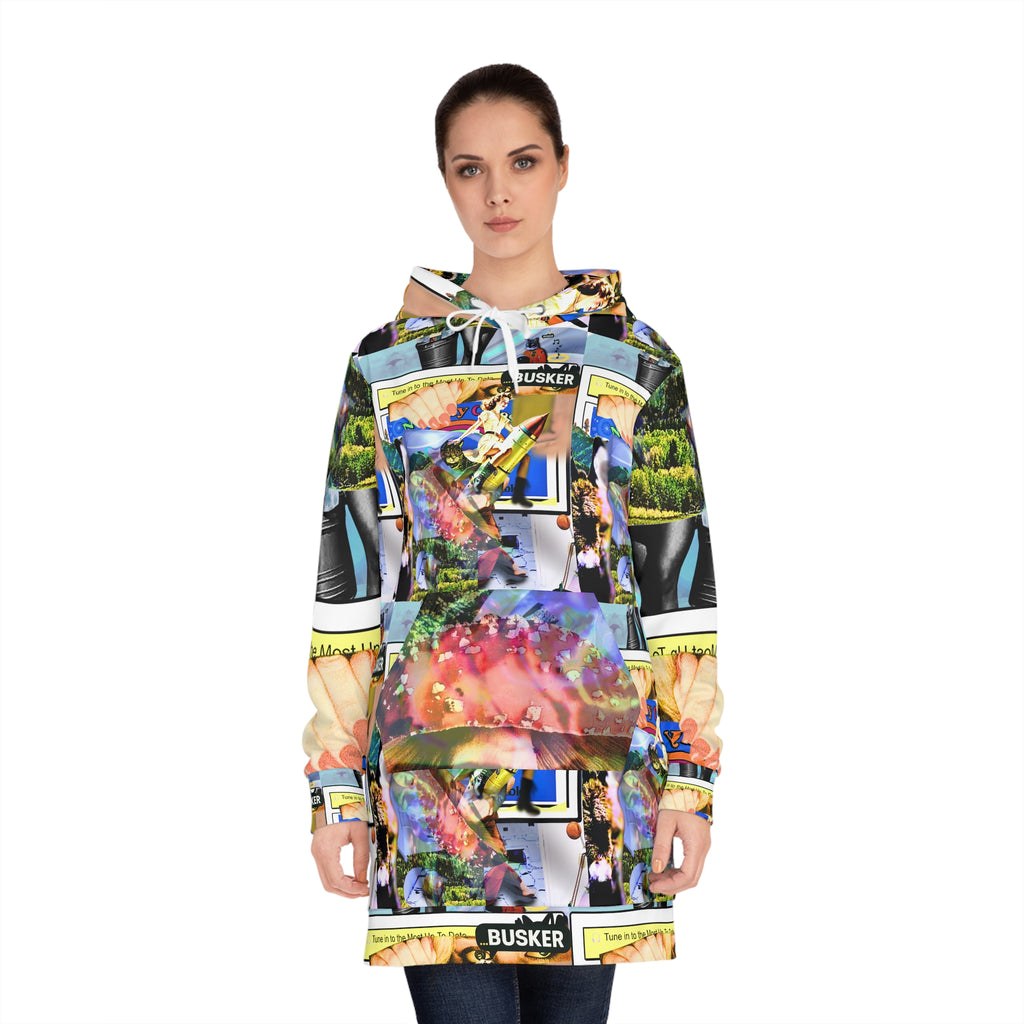 Colorful Women's Hoodie Dress with Graphic Print - Perfect for Fun Outings