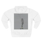 Busker Three-Panel Fleece Hoodie, Striped Design, Unisex Fashion Hoodie, Cozy Gift for Music Lovers, Street Performer Style