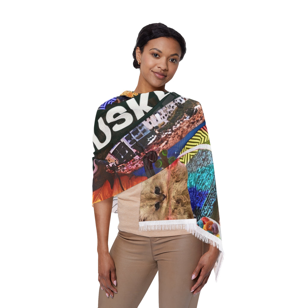 Colorful Busker Light Scarf - Artistic, Vibrant Wrap for Festivals and Everyday Style