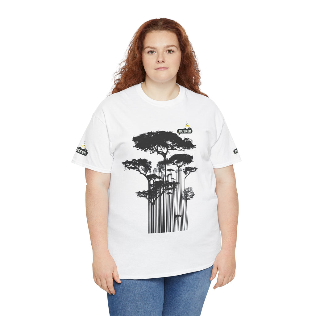 Nature-Inspired Unisex Heavy Cotton Tee, Eco-Friendly Tee, Graphic T-Shirt, Outdoor Lover Gift, Casual Wear, Tree Art Shirt