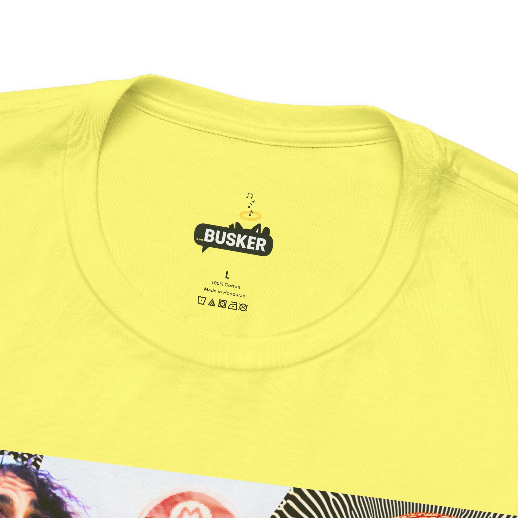 Busker Vibe Unisex Tee - Music & Art Collage Design