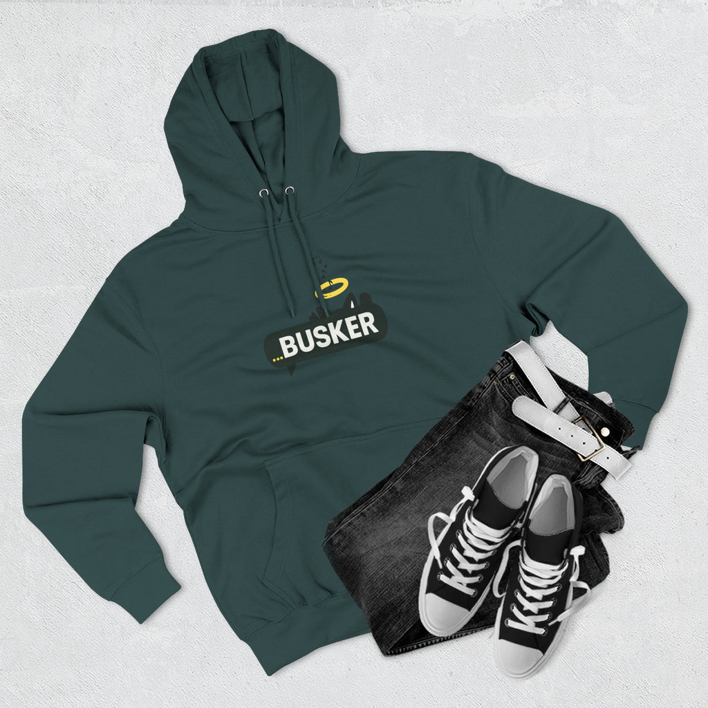 Busker Fleece Hoodie - Cozy Street Art Inspired Hoodie for Music Lovers, Casual Wear, Gift for Musicians, Concert Attire, Relaxed Fit