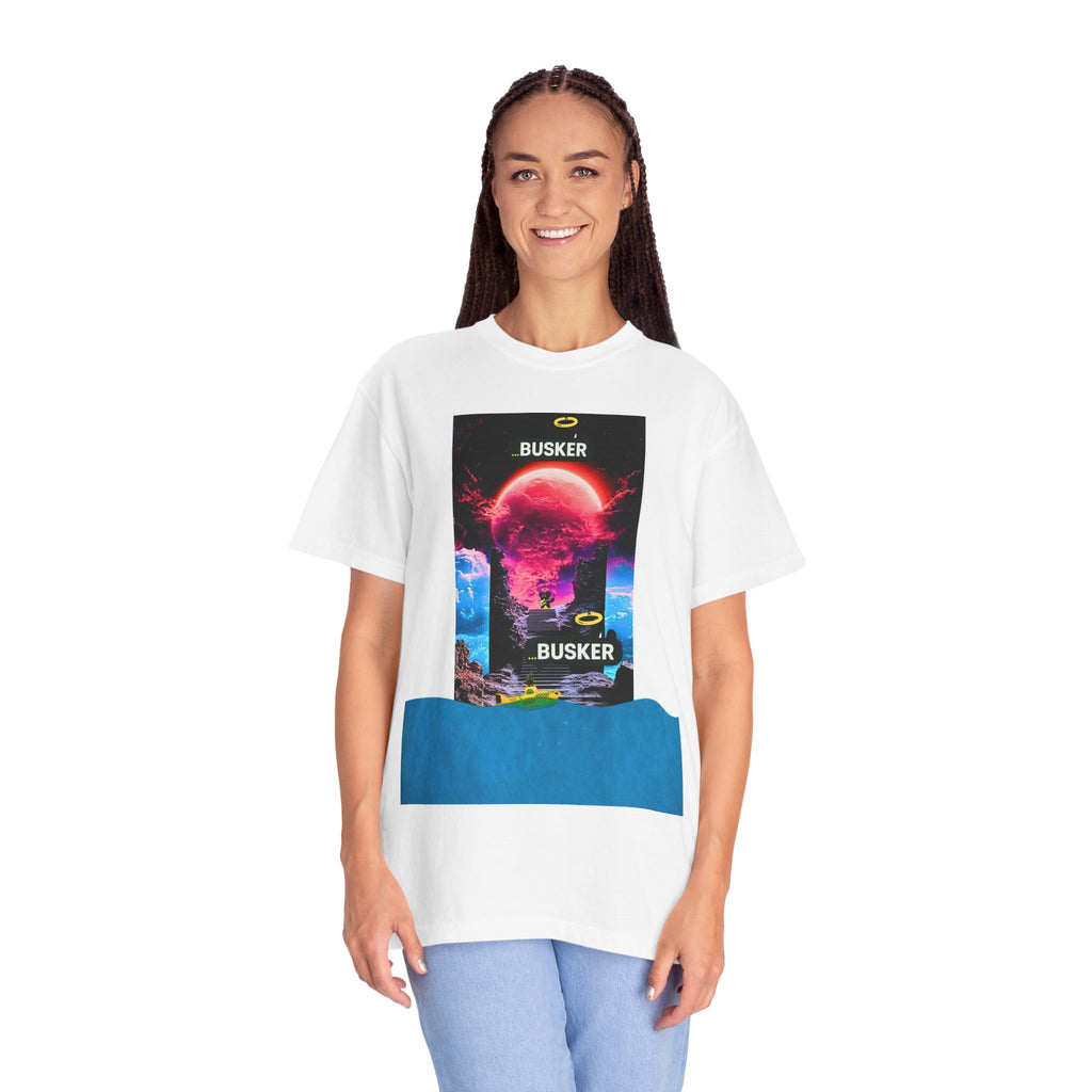 Unisex Garment-Dyed T-shirt with Colorful Retro Design, Music Lover Gift, Casual Wear, Festival Clothing, Unique Graphic Tee