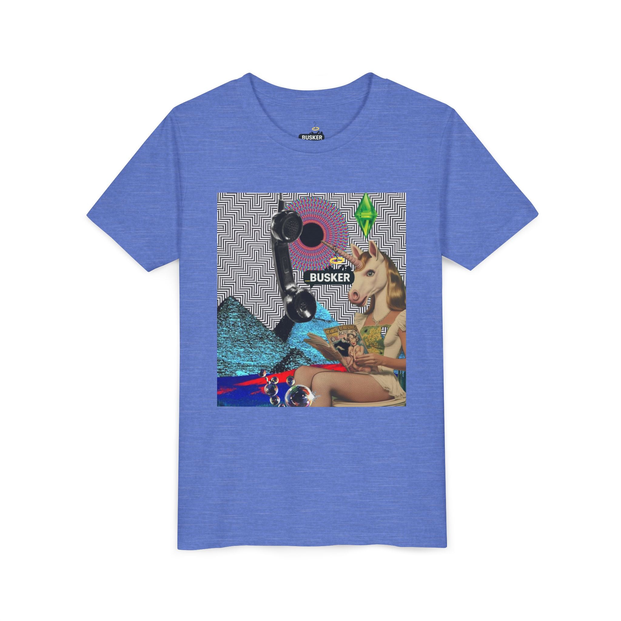Youth Graphic Tee with Fun 'Busker' Design, Cool Summer Shirt, Gifts for Kids, Festival Attire, Trendy Youthwear