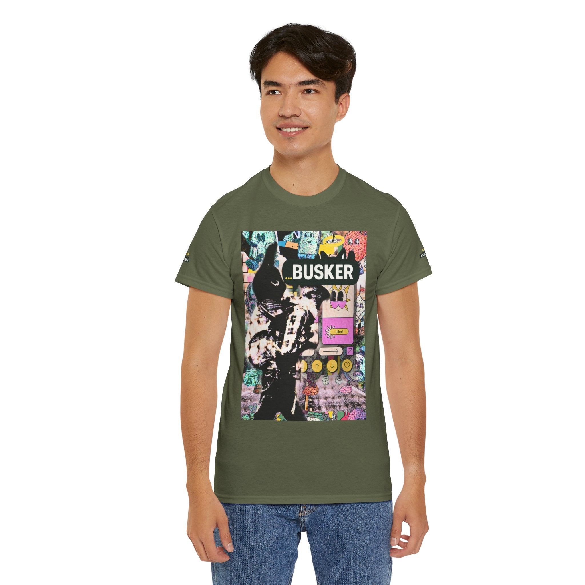 Grunge Art Busker Unisex Heavy Cotton Tee