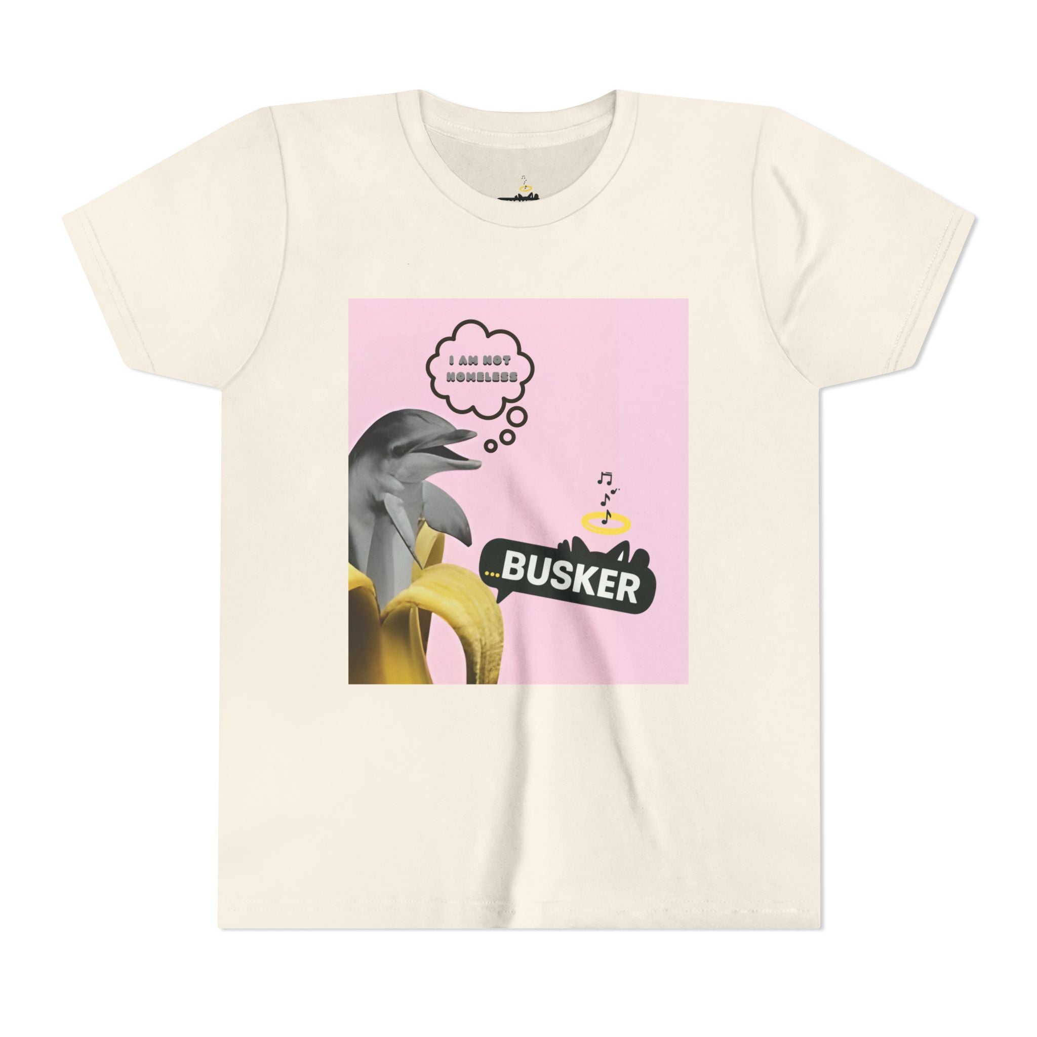 Busker Youth Tee, Fun Kids Shirt, Music Lover Gift, Summer Outfit, Creative Kids Clothing, Unique Graphic Tee