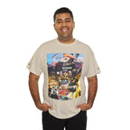 Busker Collage Graphic Tee — Vintage Music Poster Streetwear