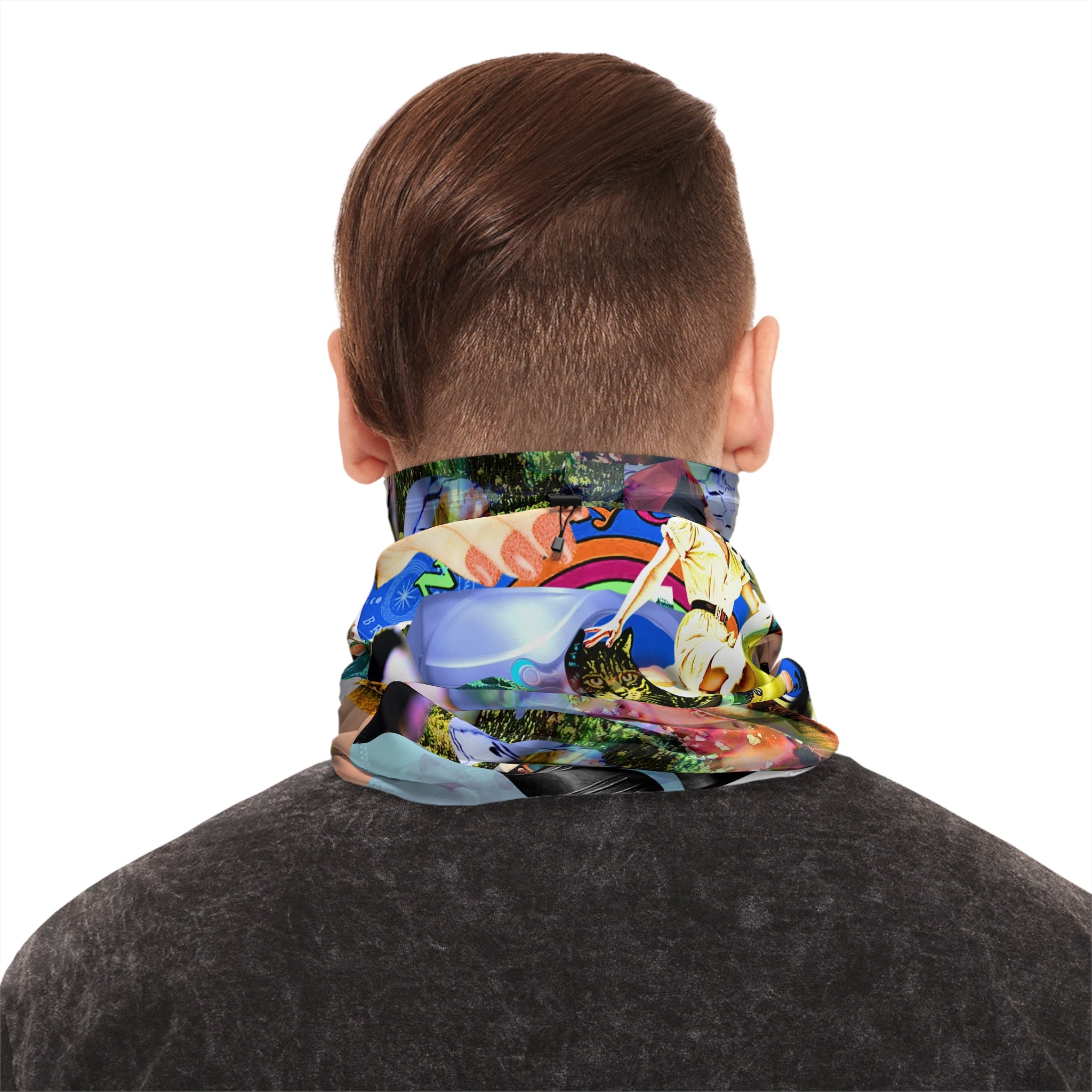 Colorful Winter Neck Gaiter with Drawstring - Trendy Outdoor Fashion