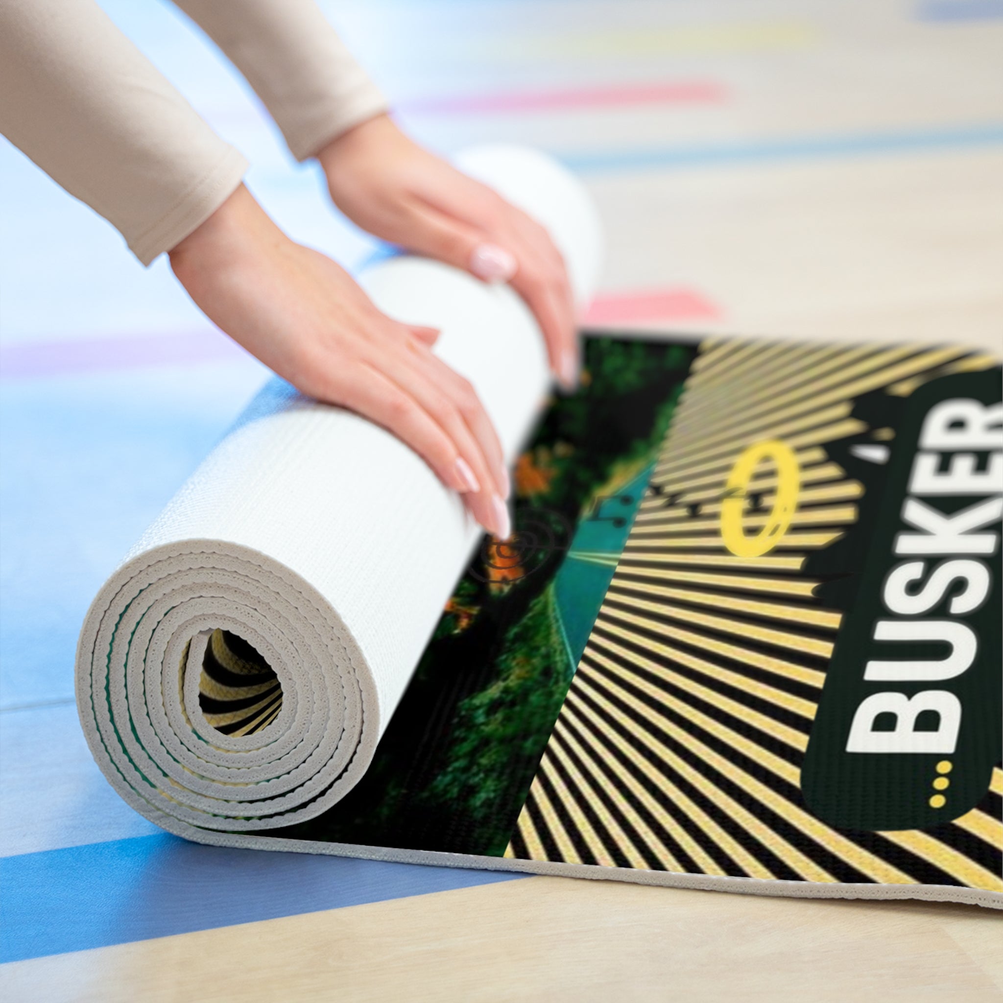 Peaceful Busker Yoga Mat, Eco-Friendly Exercise Mat, Yoga and Pilates Essentials, Gift for Yogis, Meditation Mat, Fitness Inspiration