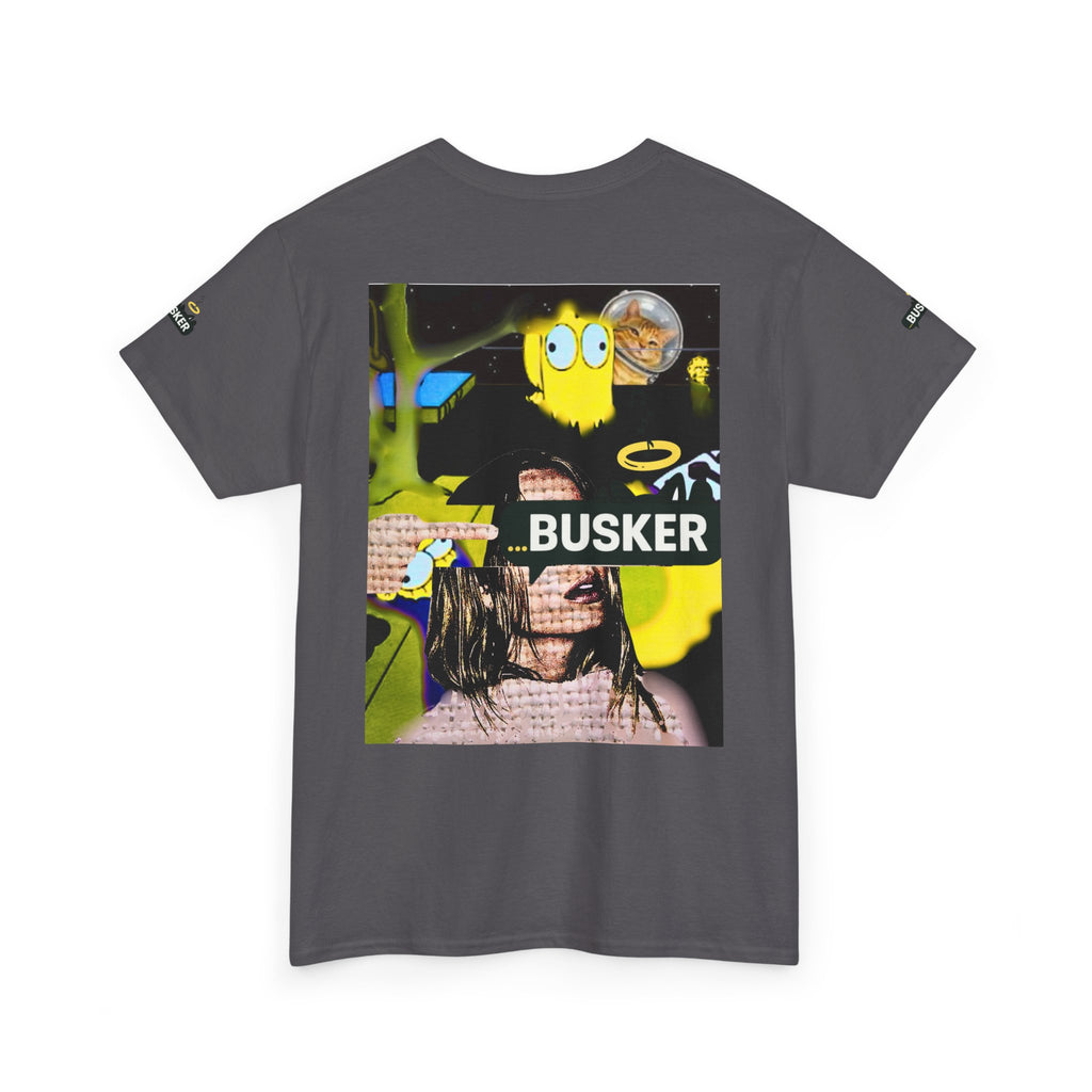 Artistic Unisex Heavy Cotton Tee - 'BUSKER' Graphic Design