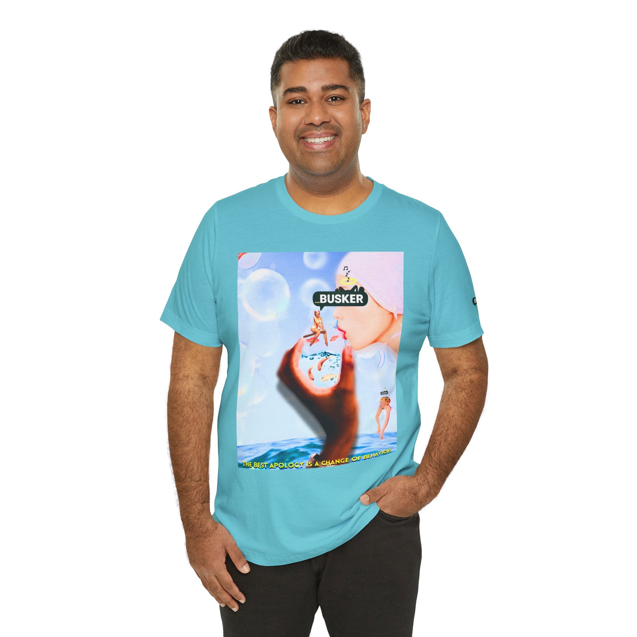 Busker Vibe Unisex Jersey Tee – Colorful Artistic Design for Summer Fun