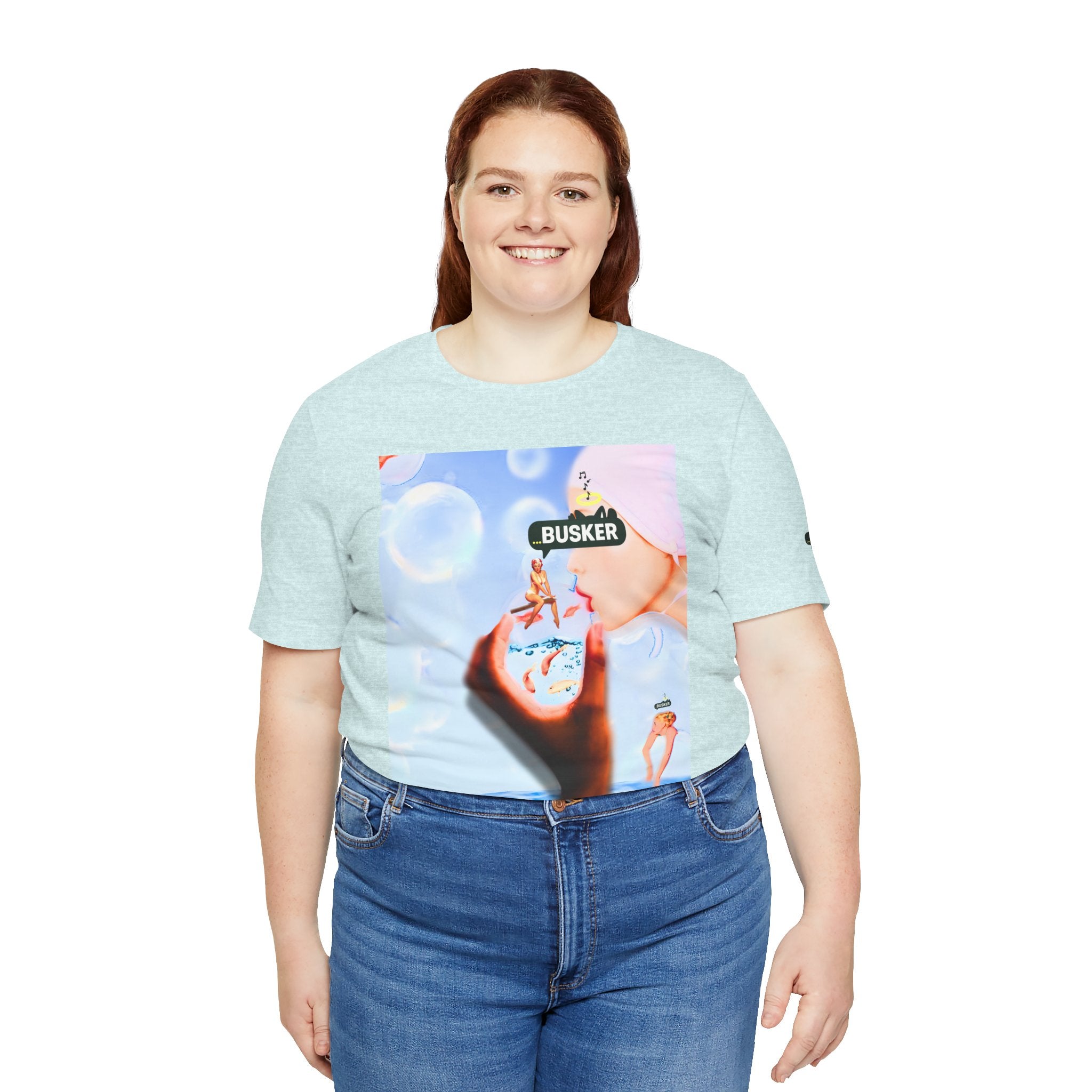 Busker Vibe Unisex Jersey Tee – Colorful Artistic Design for Summer Fun