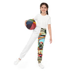 Colorful Youth Joggers with Retro Busker Design