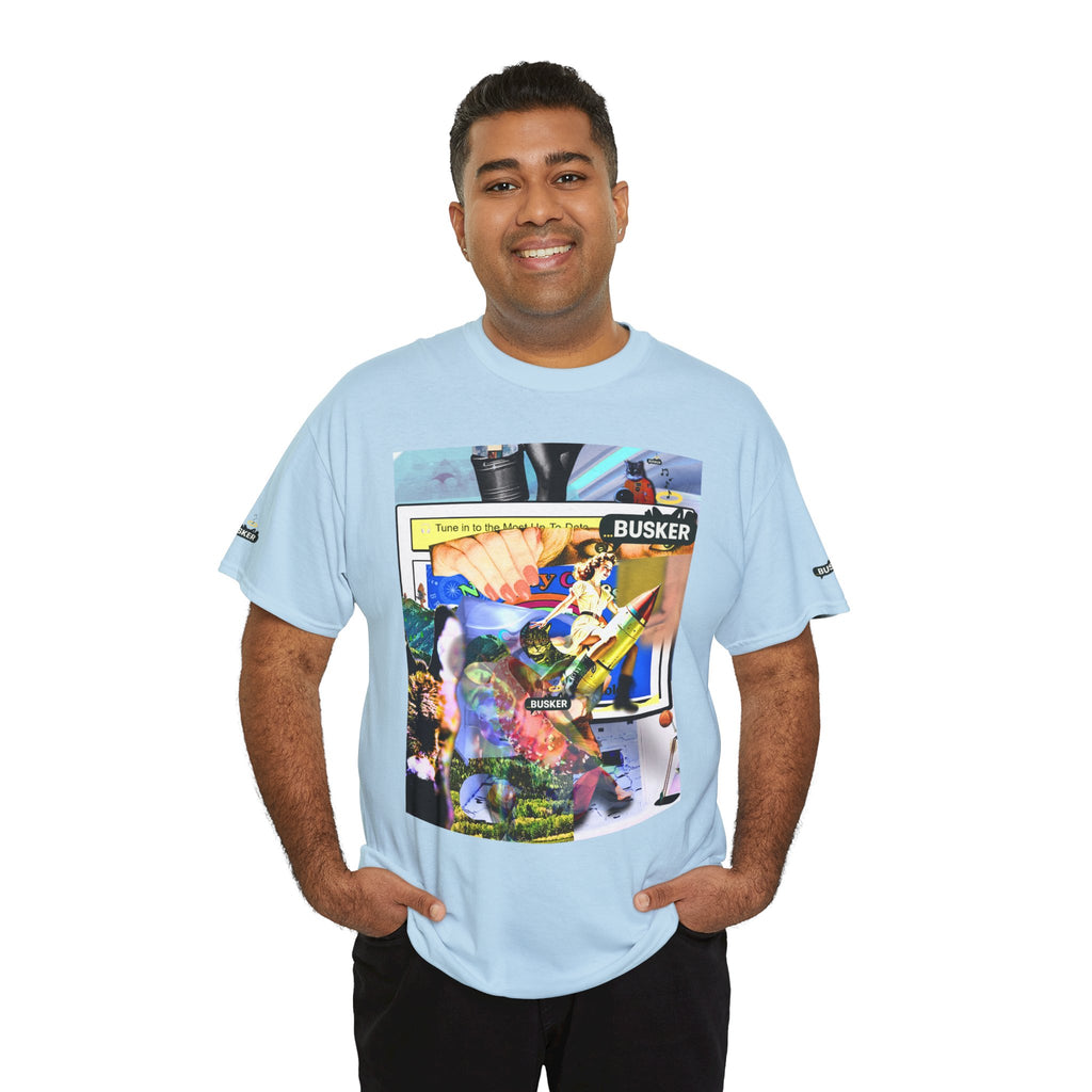 Cool Graphic Unisex Heavy Cotton Tee - 'Busker' Design