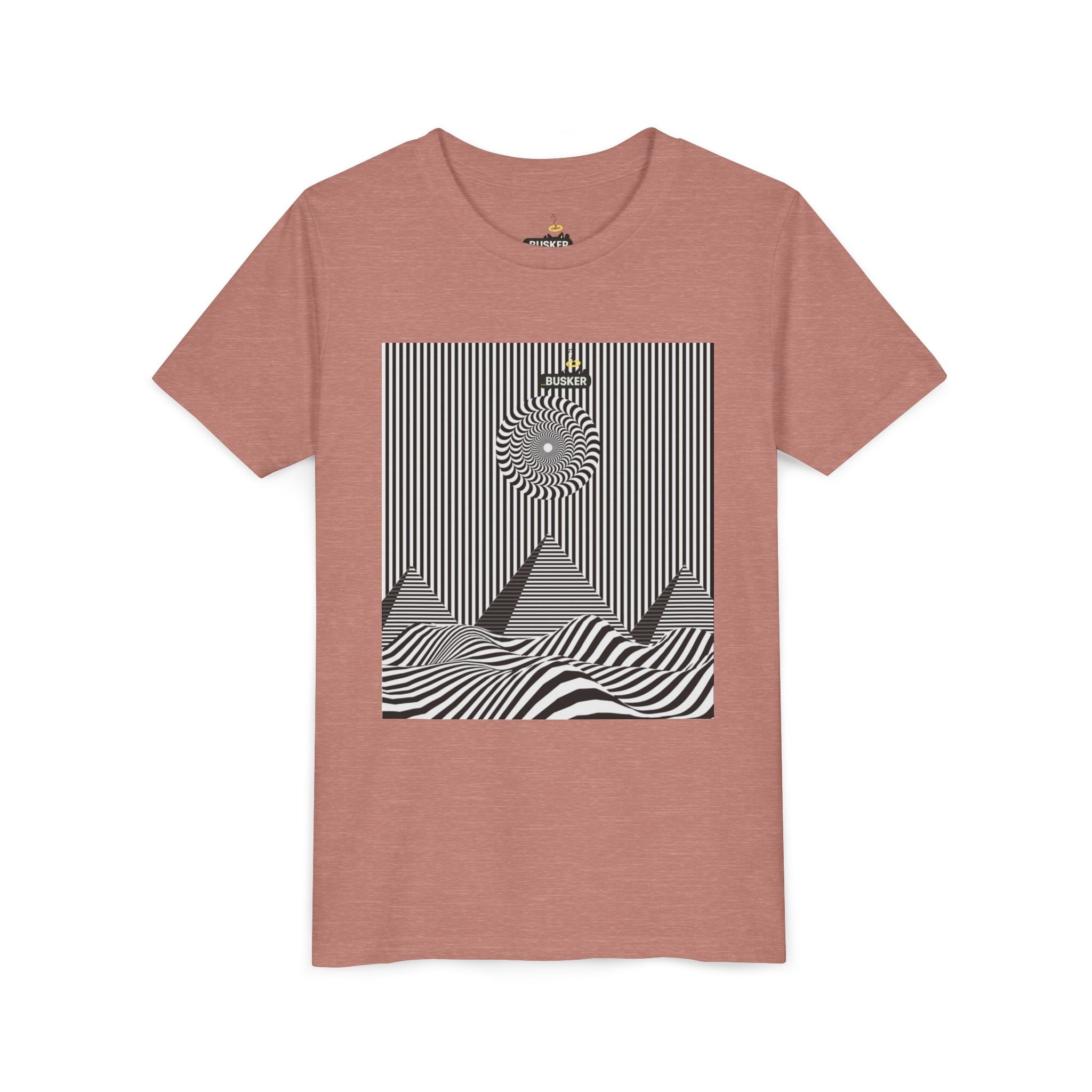 Stylish Youth Tee with Sunset Geometric Design, Summer Apparel, Kids Fashion, Gift for Birthdays, Fun Casual Wear, Graphic Tee