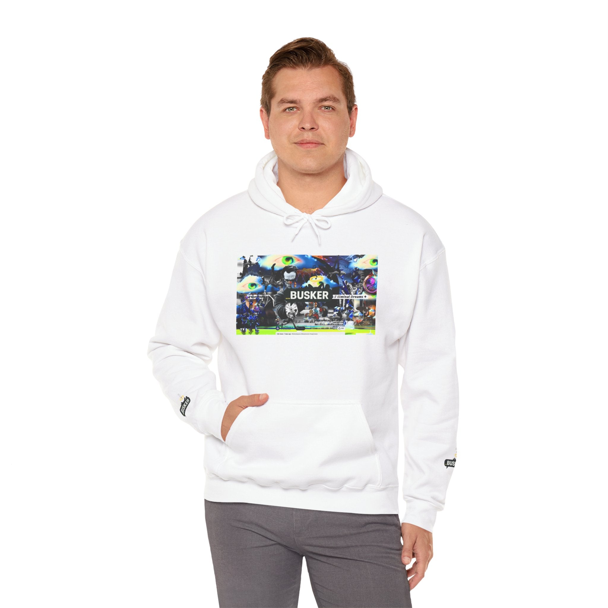 Busker Street Art Hoodie — Colorful Musician Graphic Pullover