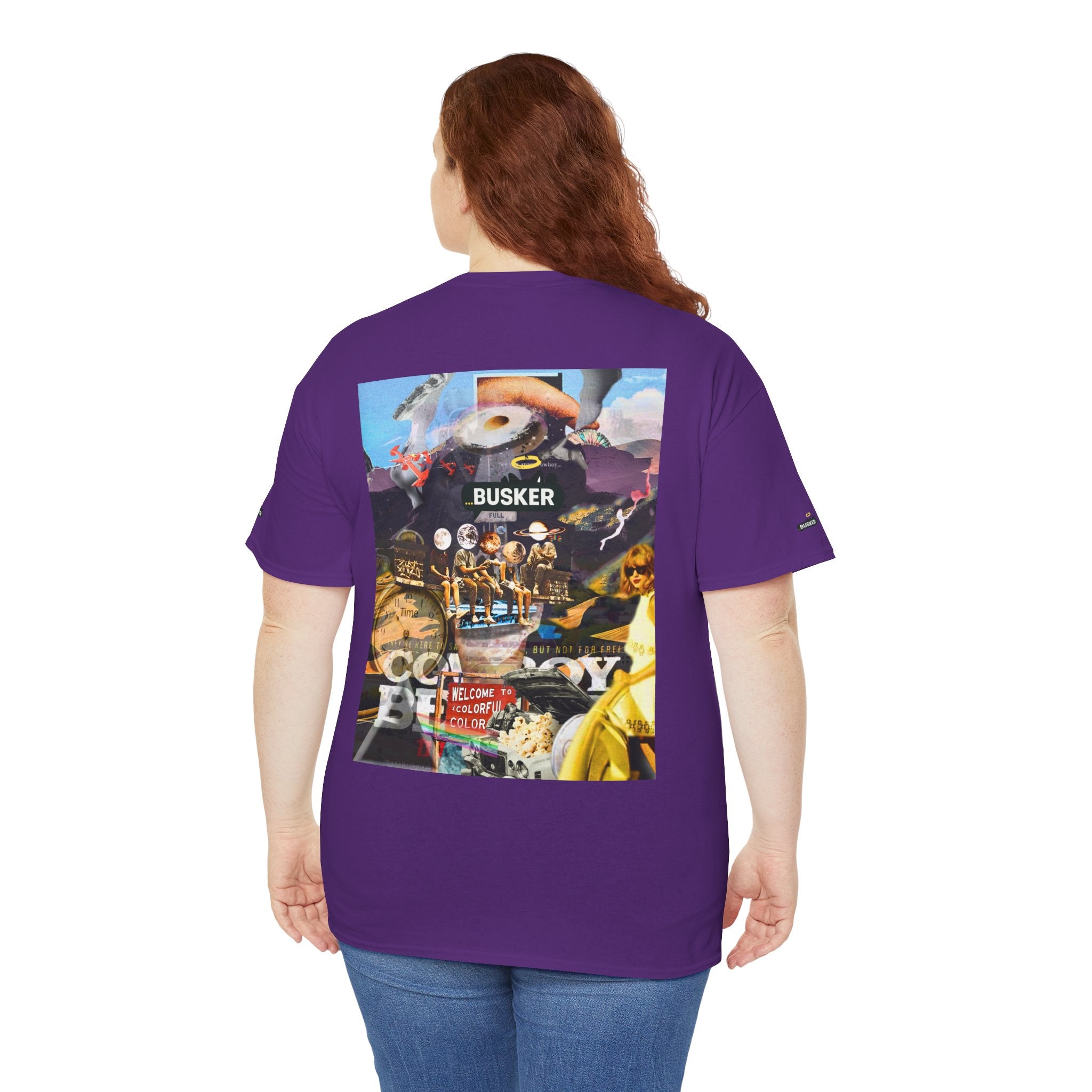 Busker Collage Graphic Tee — Vintage Music Poster Streetwear