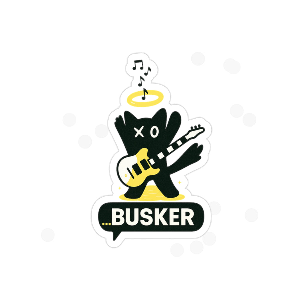 Busker Die-Cut Transparent Outdoor Sticker - Perfect for Decor, Gifts, Festivals, Musicians, and Car Enthusiasts