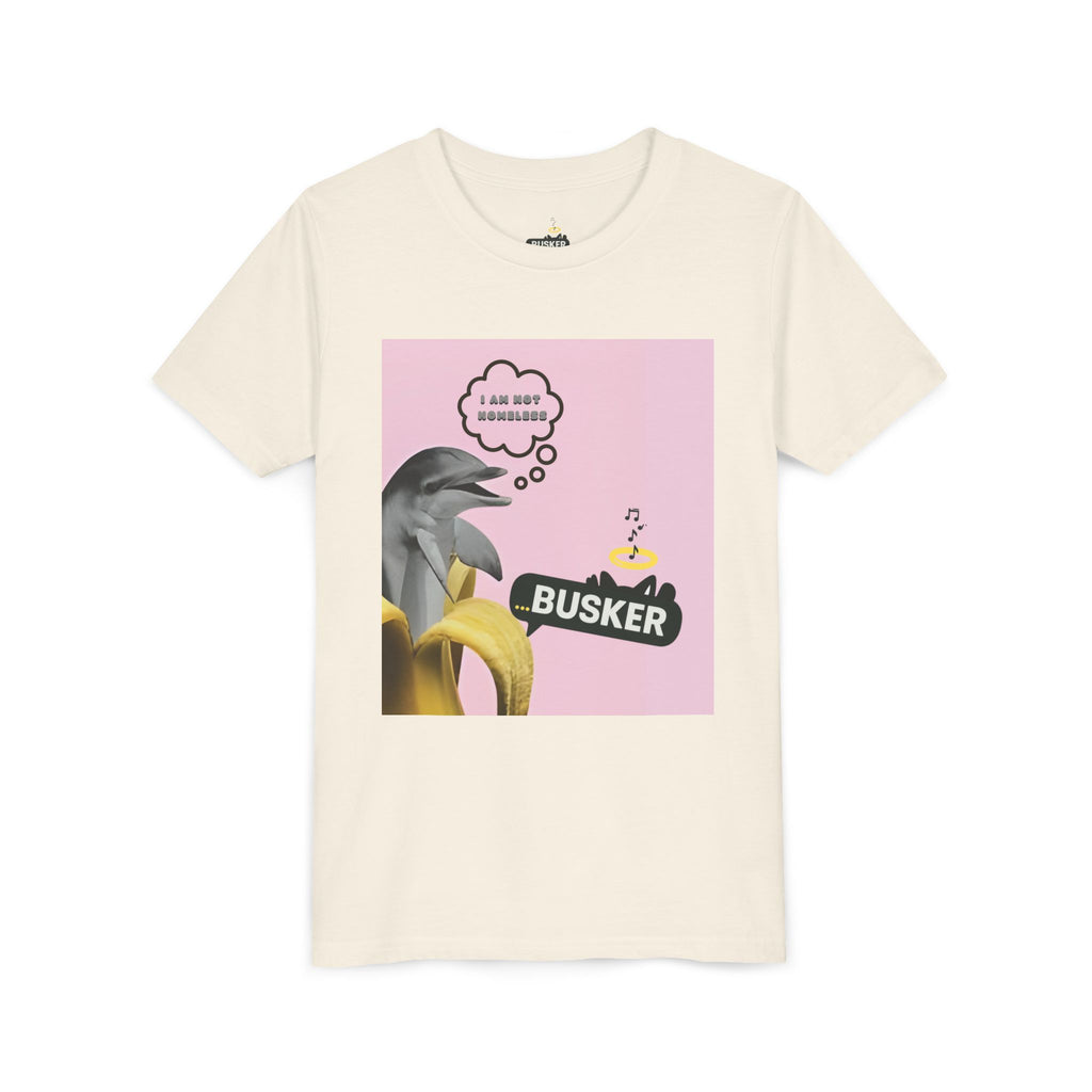 Busker Youth Tee, Fun Kids Shirt, Music Lover Gift, Summer Outfit, Creative Kids Clothing, Unique Graphic Tee