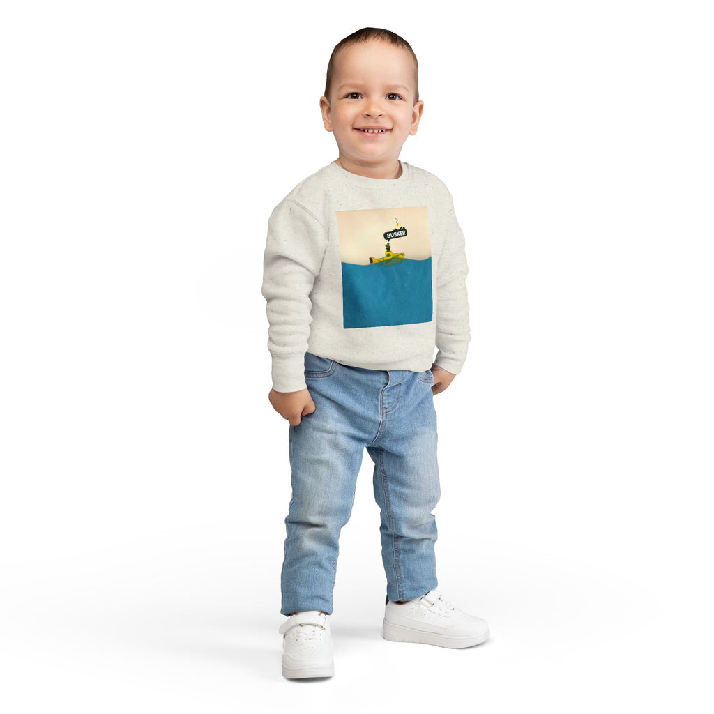 Playful Toddler Sweatshirt with Busker Design, Cute Kids Clothing, Gift for Toddlers, Fun Sweatshirt, Cool Toddler Apparel