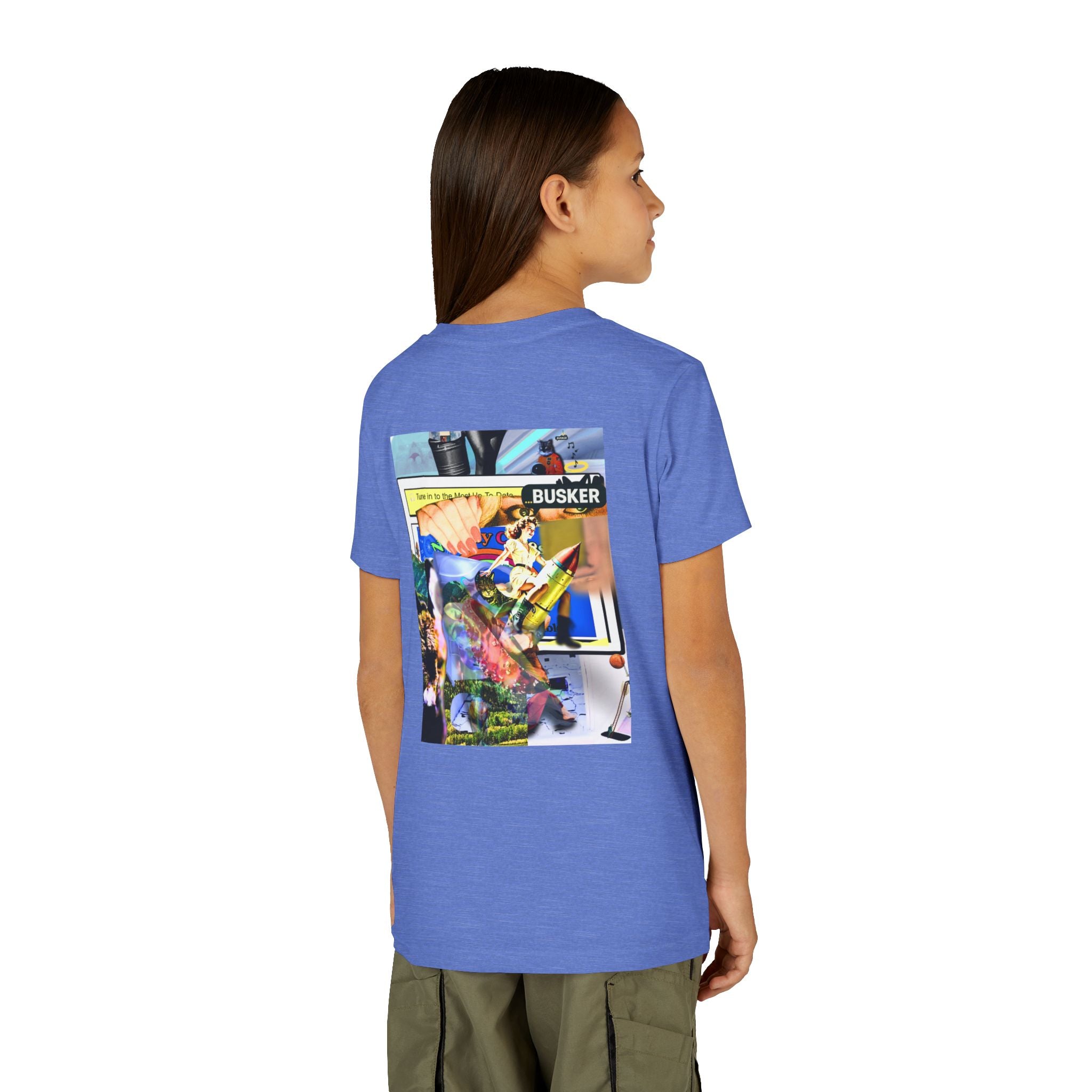 Colorful Youth Short Sleeve Tee - "Busker" Graphic Art Top