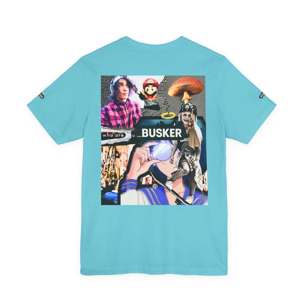 Busker Vibe Unisex Tee - Music & Art Collage Design