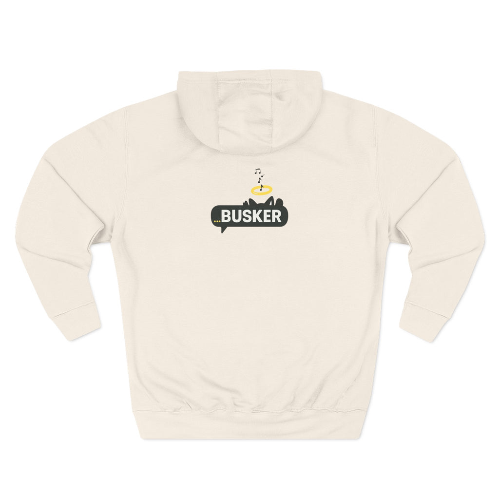 Busker Fleece Hoodie - Cozy Street Art Inspired Hoodie for Music Lovers, Casual Wear, Gift for Musicians, Concert Attire, Relaxed Fit