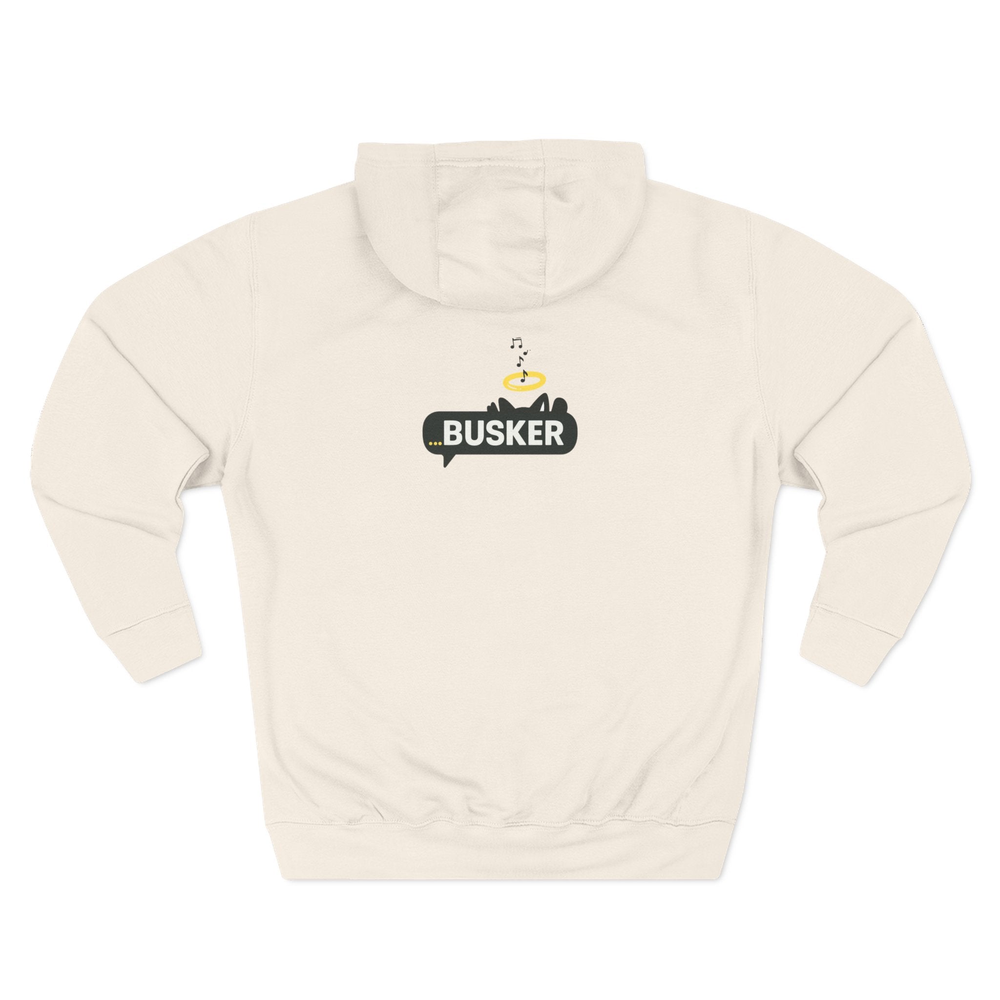 Busker Fleece Hoodie - Cozy Street Art Inspired Hoodie for Music Lovers, Casual Wear, Gift for Musicians, Concert Attire, Relaxed Fit