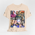 Busker Vibe Unisex Tee - Music & Art Collage Design