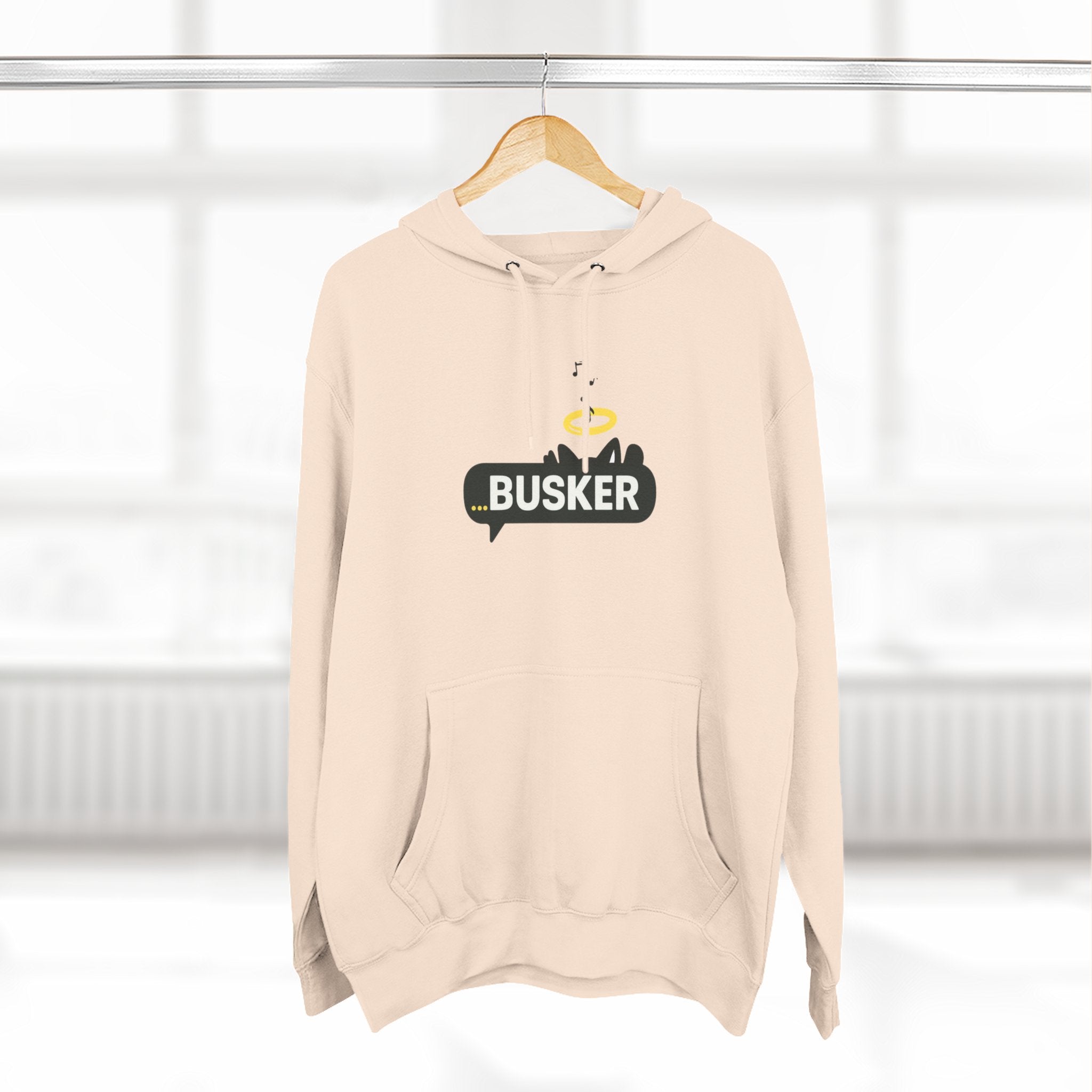 Busker Fleece Hoodie - Cozy Street Art Inspired Hoodie for Music Lovers, Casual Wear, Gift for Musicians, Concert Attire, Relaxed Fit