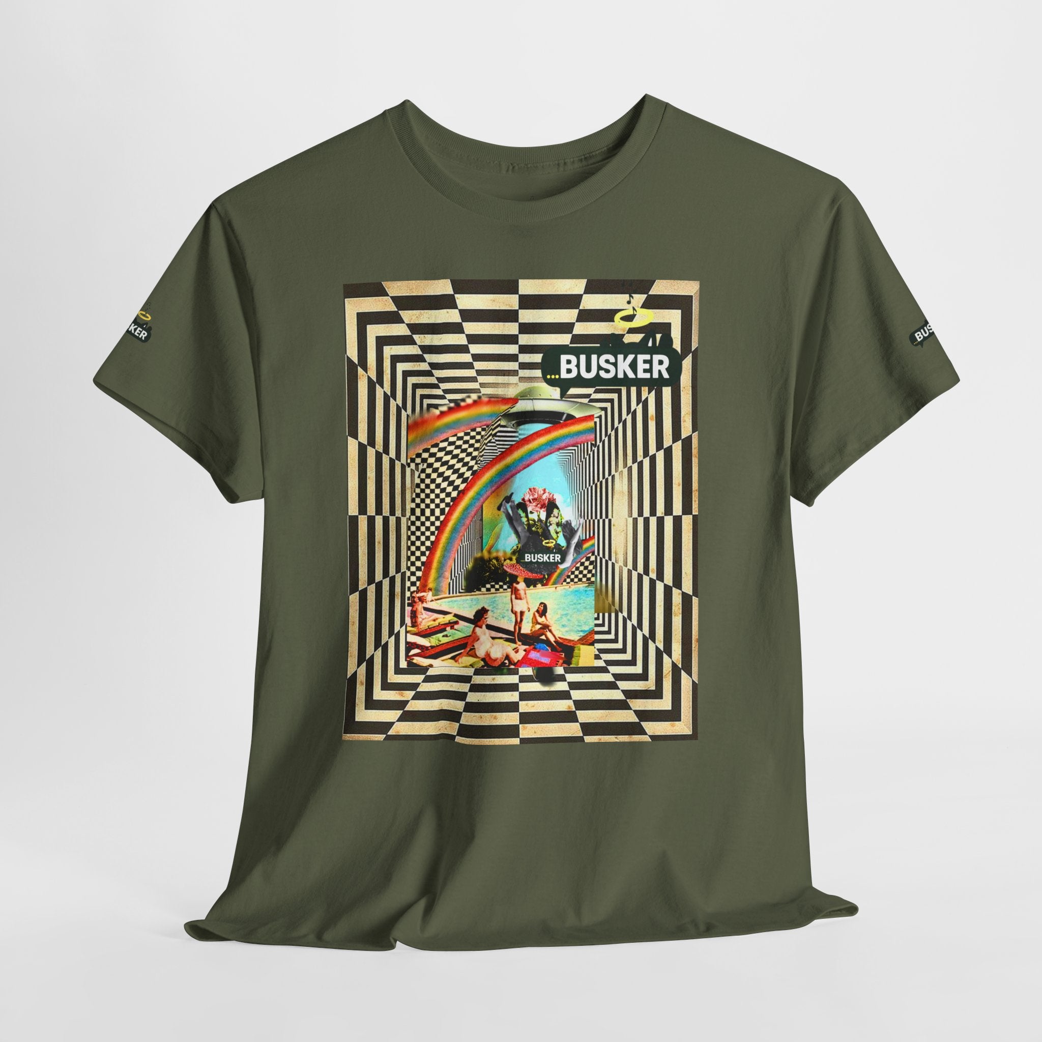 Retro Busker Graphic Tee - Unisex Heavy Cotton