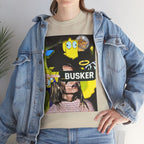 Artistic Unisex Heavy Cotton Tee - 'BUSKER' Graphic Design