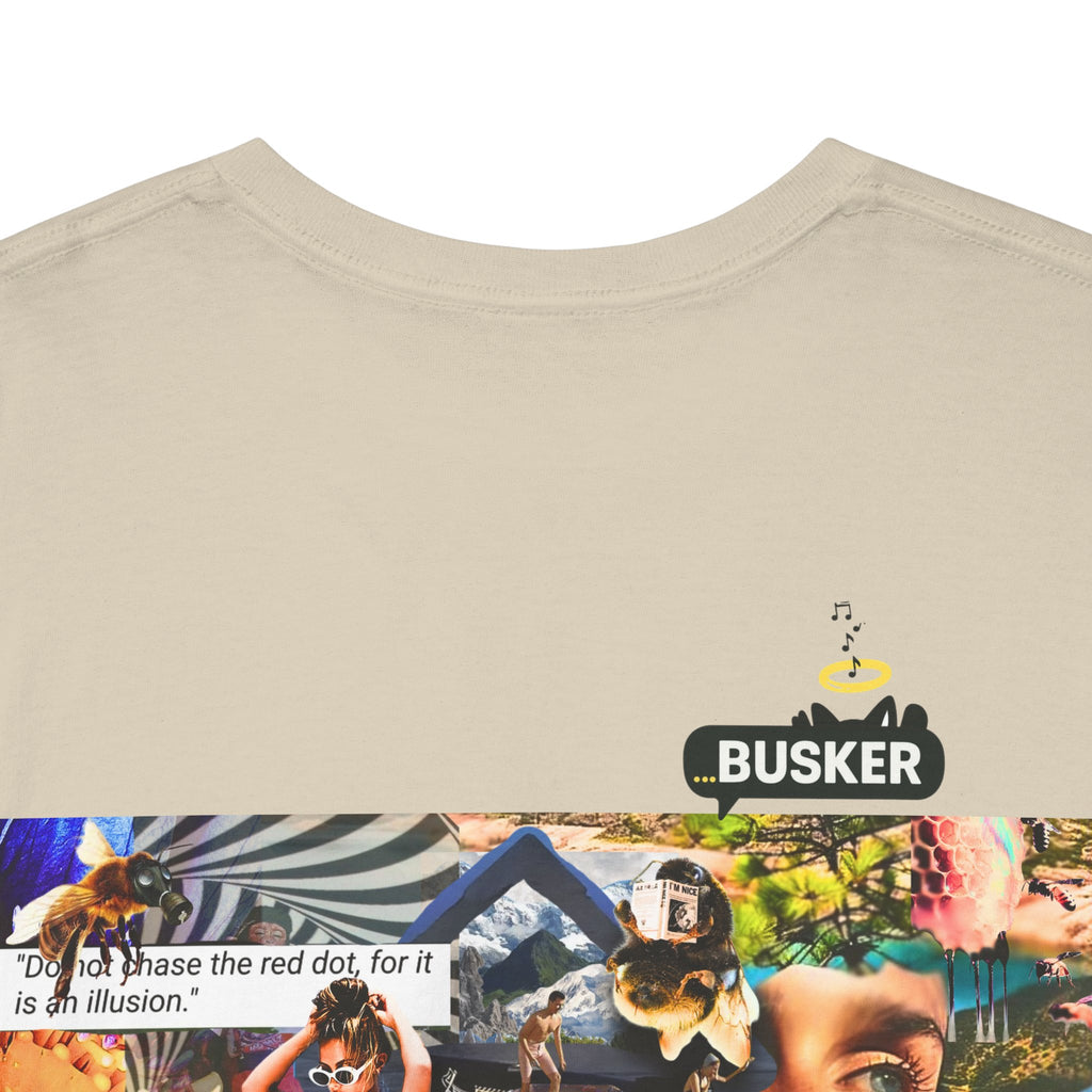 Artistic Unisex Heavy Cotton Tee - Vibrant Busker Design