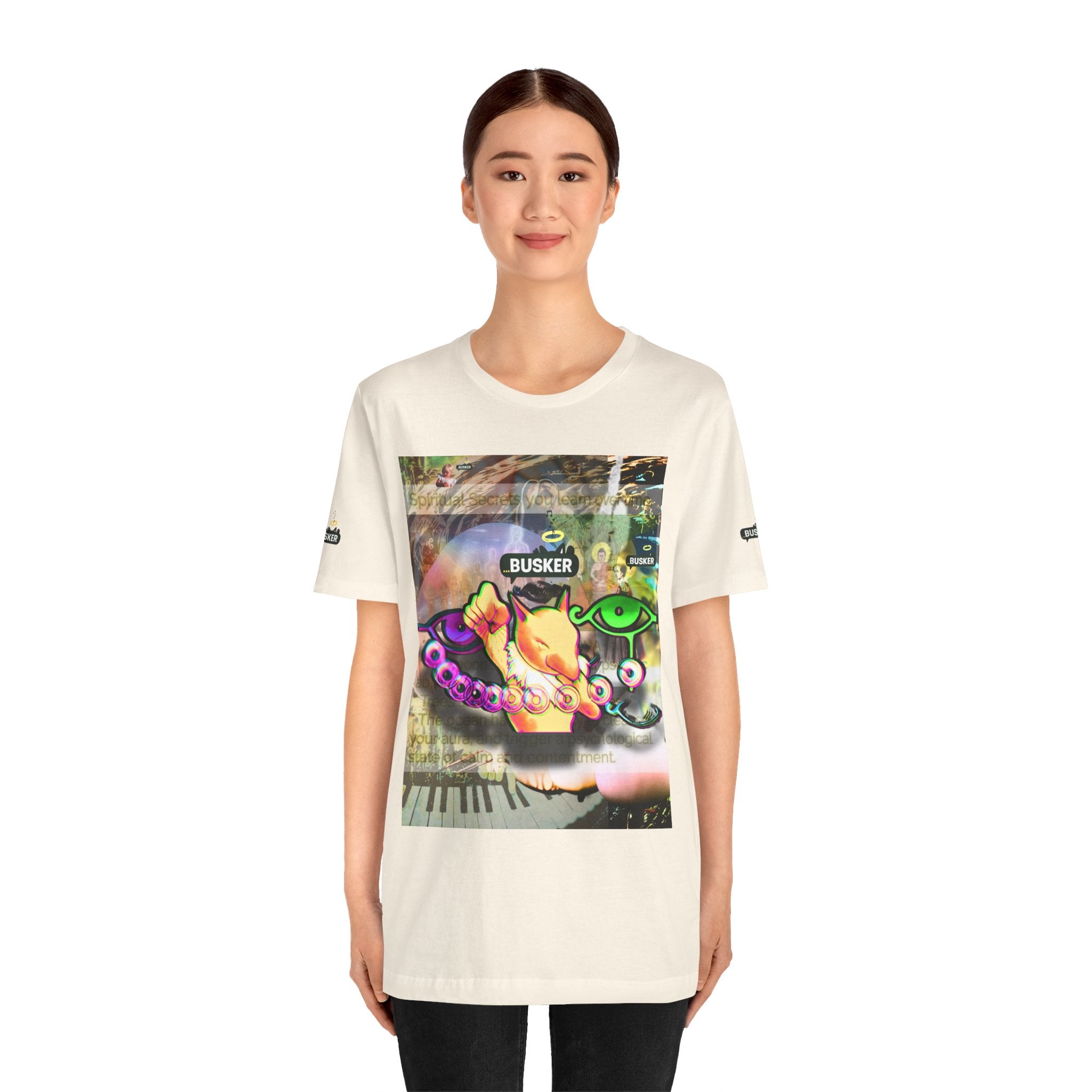 Vibrant Busker Art Tee for Creative Souls