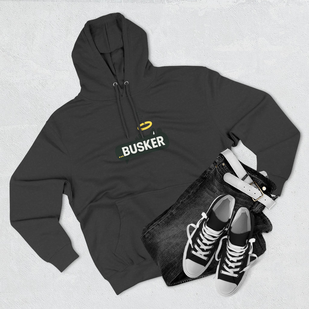 Busker Fleece Hoodie - Cozy Street Art Inspired Hoodie for Music Lovers, Casual Wear, Gift for Musicians, Concert Attire, Relaxed Fit