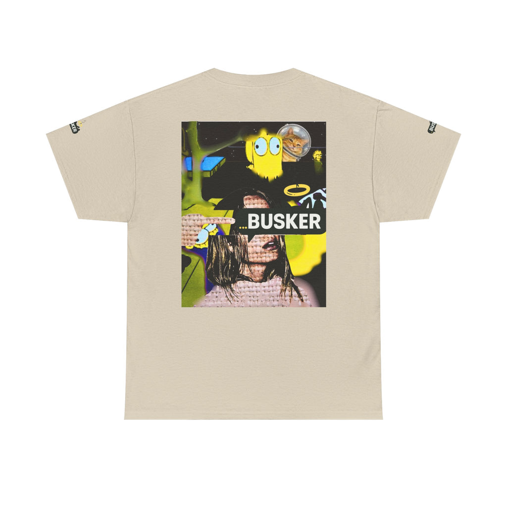 Artistic Unisex Heavy Cotton Tee - 'BUSKER' Graphic Design