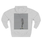 Busker Three-Panel Fleece Hoodie, Striped Design, Unisex Fashion Hoodie, Cozy Gift for Music Lovers, Street Performer Style