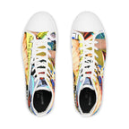 Colorful High Top Sneakers - Unique Artistic Design for Creative Souls