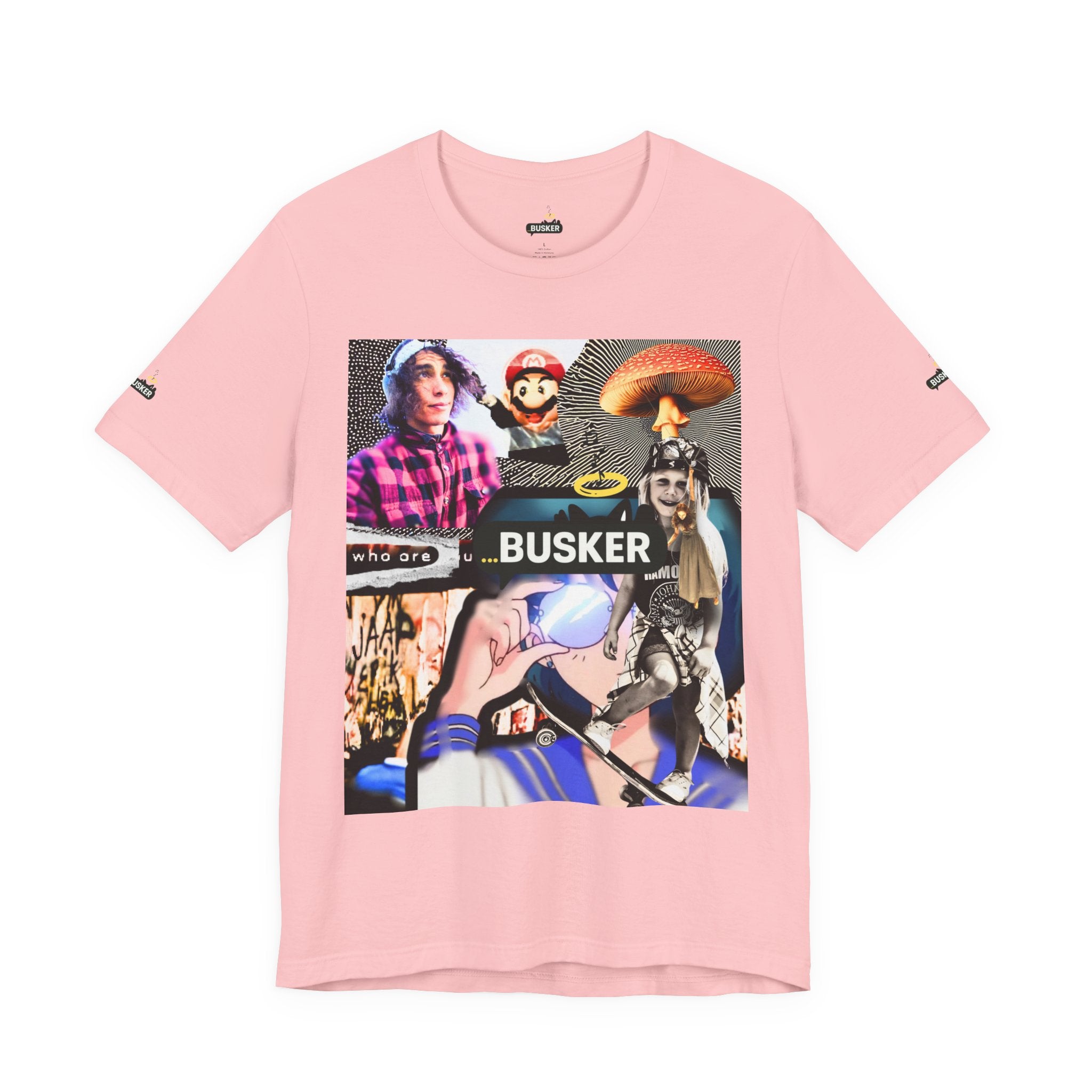 Busker Vibe Unisex Tee - Music & Art Collage Design