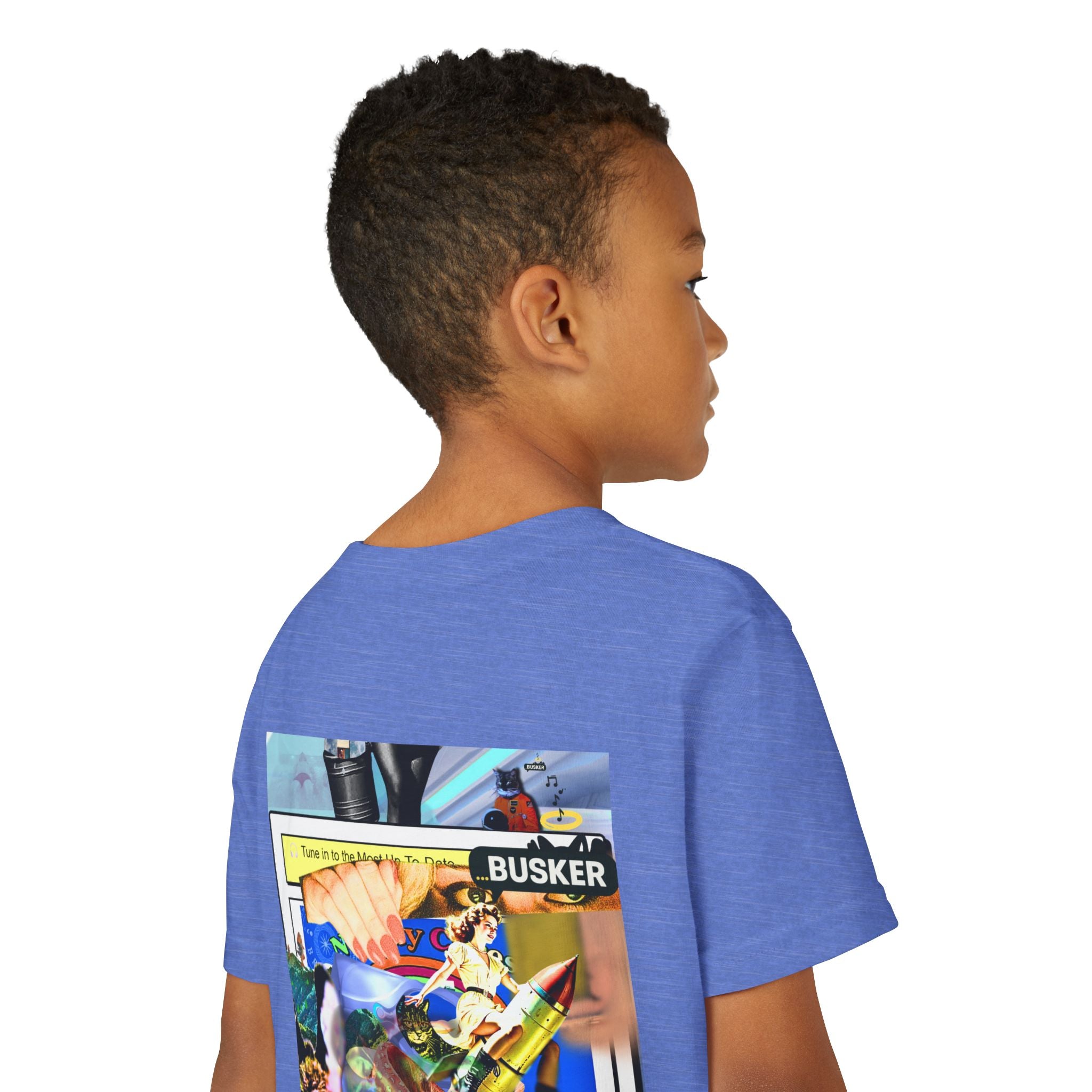 Colorful Youth Short Sleeve Tee - "Busker" Graphic Art Top