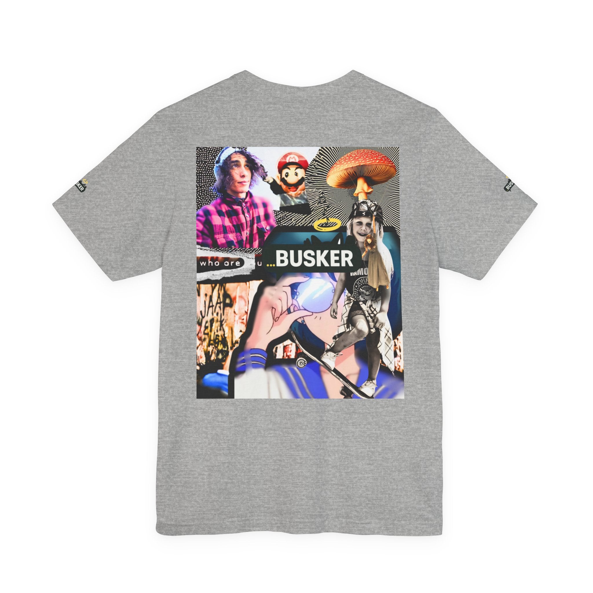 Busker Vibe Unisex Tee - Music & Art Collage Design