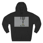 Busker Three-Panel Fleece Hoodie, Striped Design, Unisex Fashion Hoodie, Cozy Gift for Music Lovers, Street Performer Style