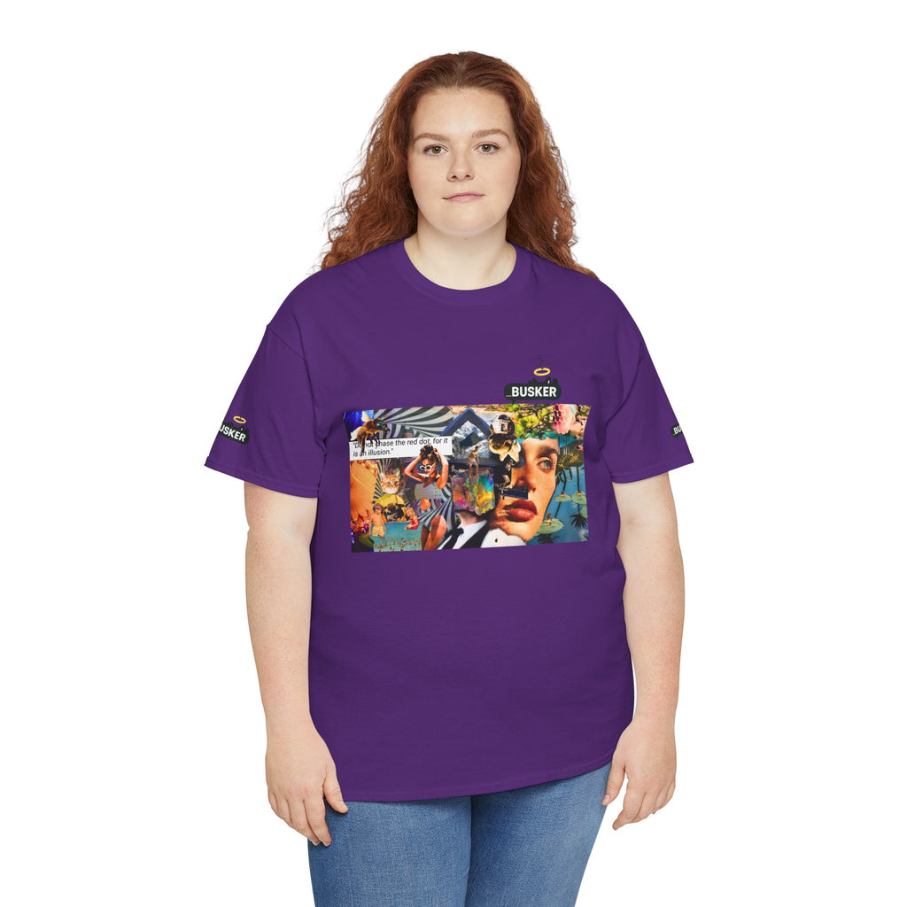 Artistic Unisex Heavy Cotton Tee - Vibrant Busker Design