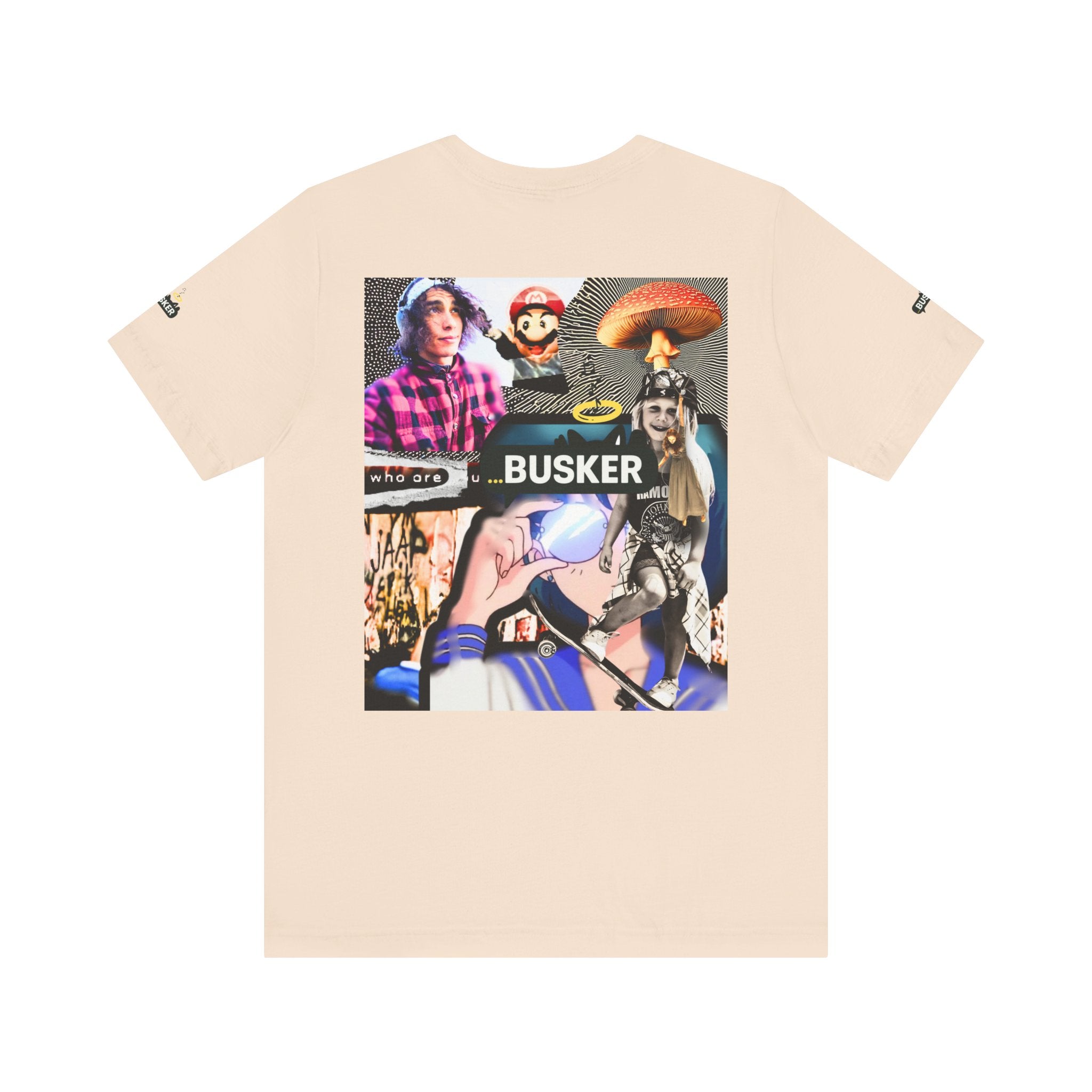 Busker Vibe Unisex Tee - Music & Art Collage Design