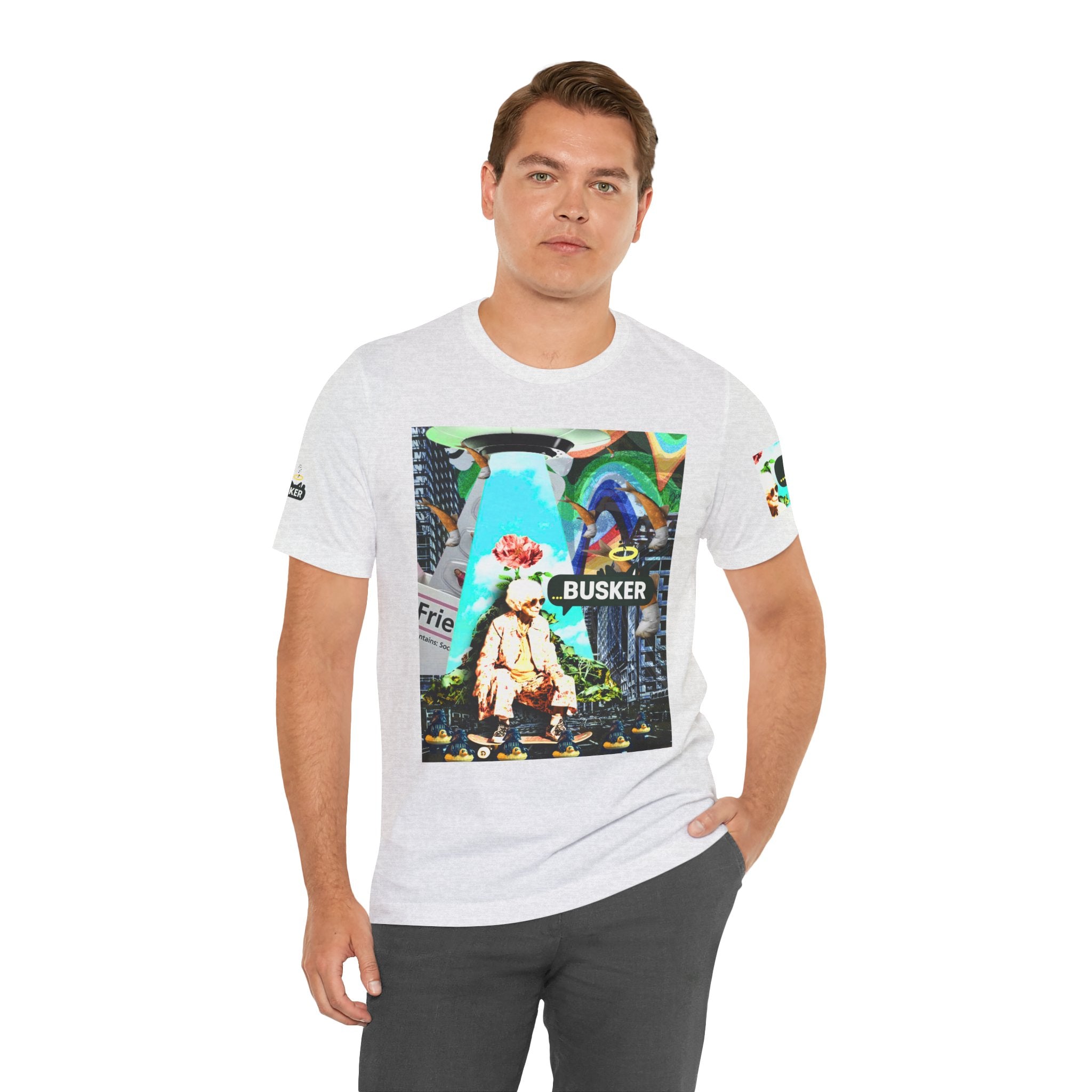 Street Art Busker Tee - Unisex Graphic Short Sleeve Shirt