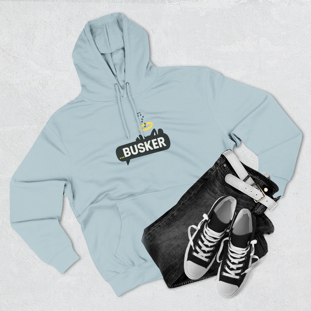 Busker Fleece Hoodie - Cozy Street Art Inspired Hoodie for Music Lovers, Casual Wear, Gift for Musicians, Concert Attire, Relaxed Fit