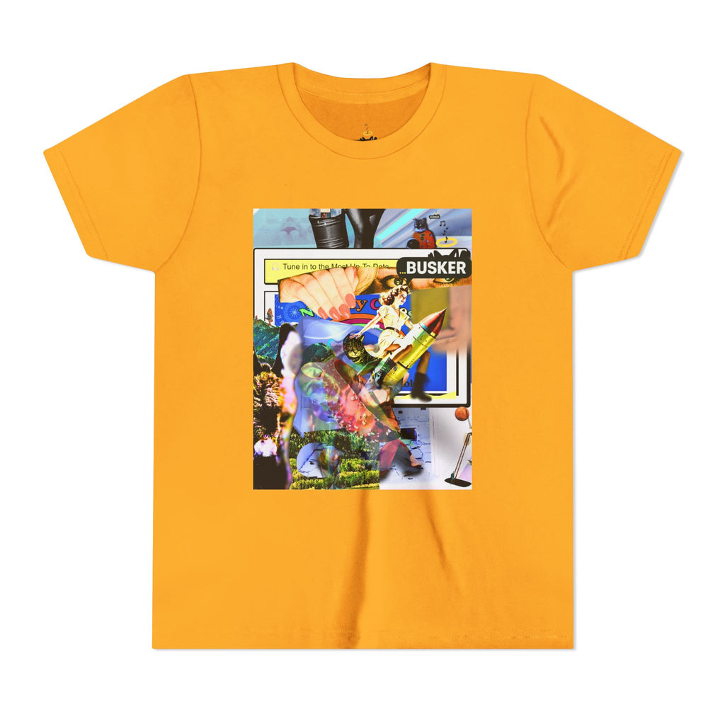 Colorful Youth Short Sleeve Tee - "Busker" Graphic Art Top